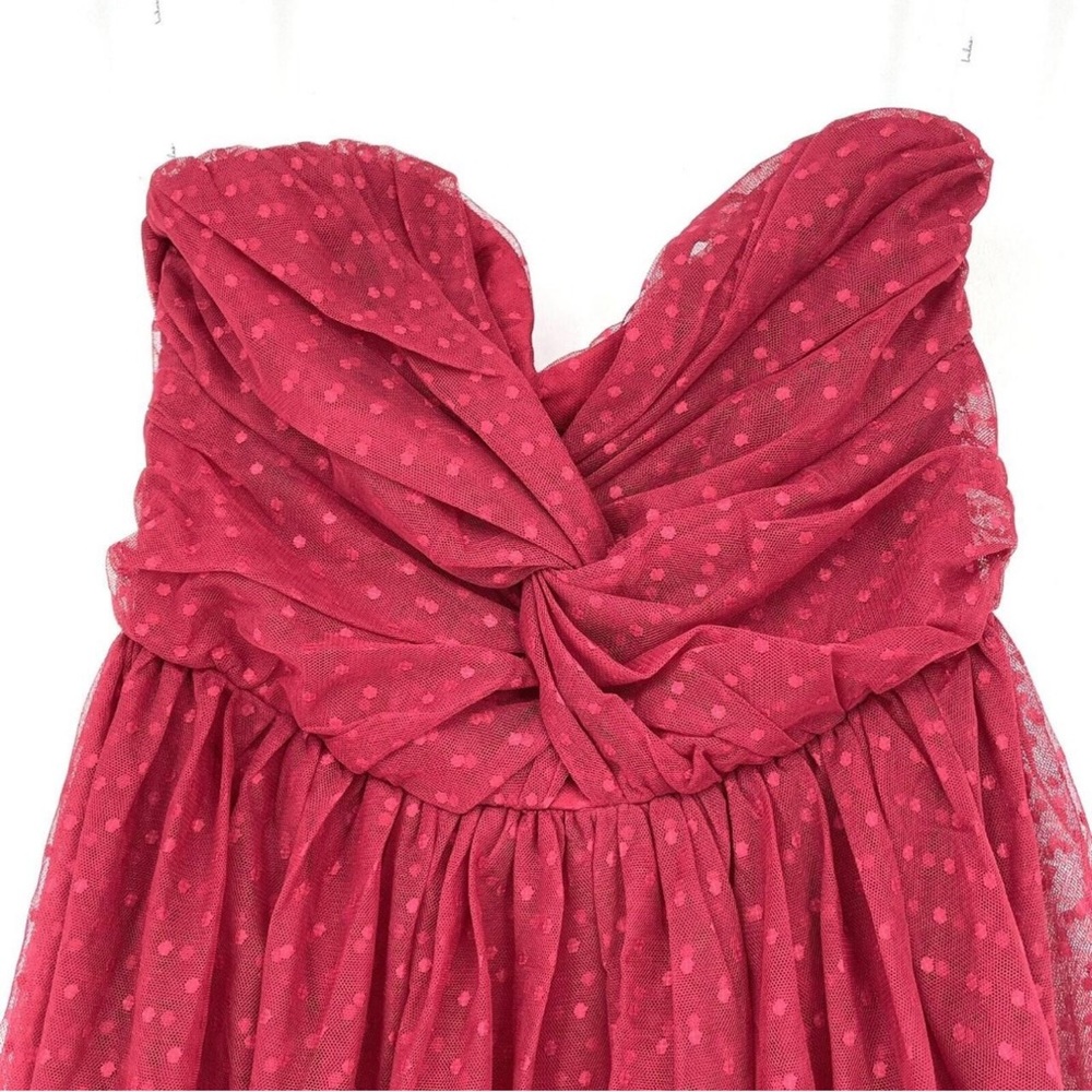 Lulu's Red Strapless Midi Dress - Picture 8 of 15